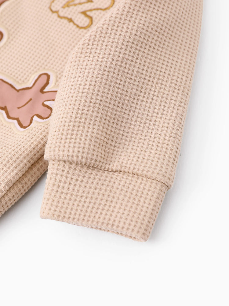 Looney Tunes Baby Boy/Girl 2pcs Character Embroidered Long-sleeve Knitted Top And Pants Set Brown