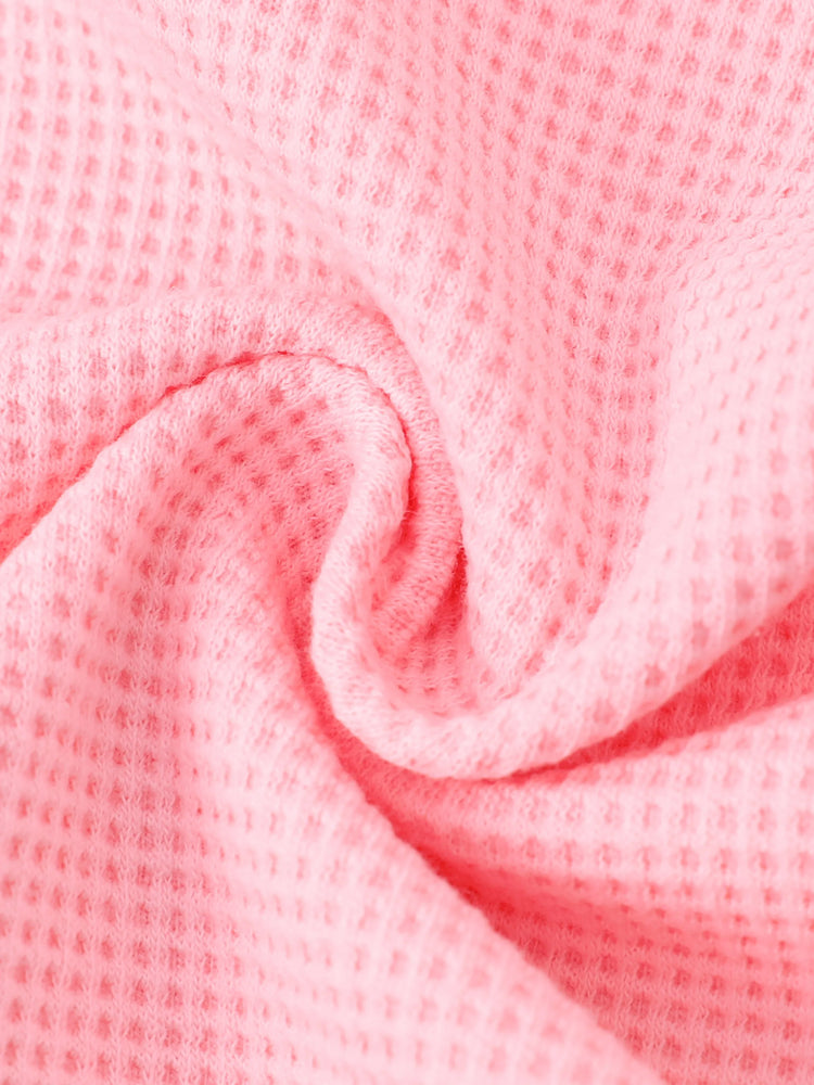 Ensemble 2 pièces haut à manches longues et pantalon en tricot brodé pour bébé fille, motif Looney Tunes, rose