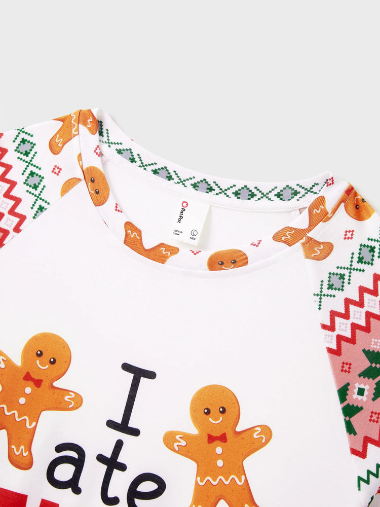 Christmas Pajamas Family Matching Santa's Cookies Gingerbread Man Pattern Pajamas Sets with Christmas Socks MultiColour