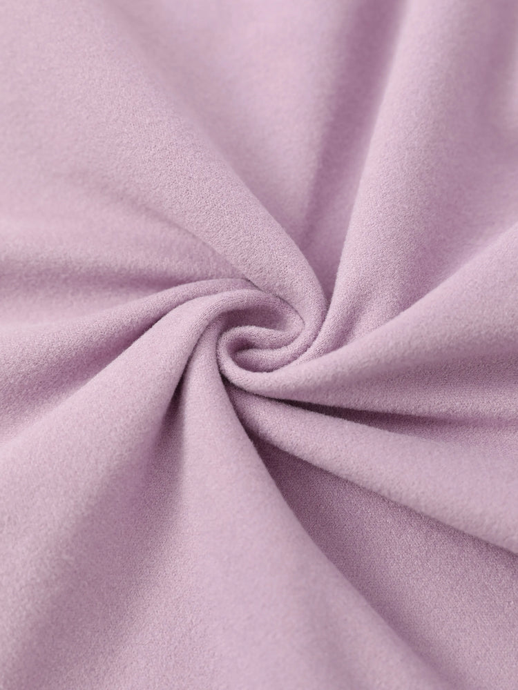 Ensemble 2 pièces pour fille, t-shirt à col roulé à volants et pantalon évasé, violet