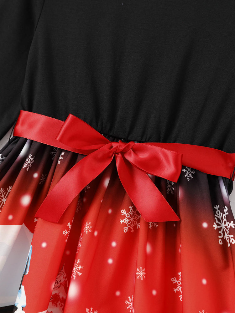 Robe de Noël pour fille avec ceinture noire