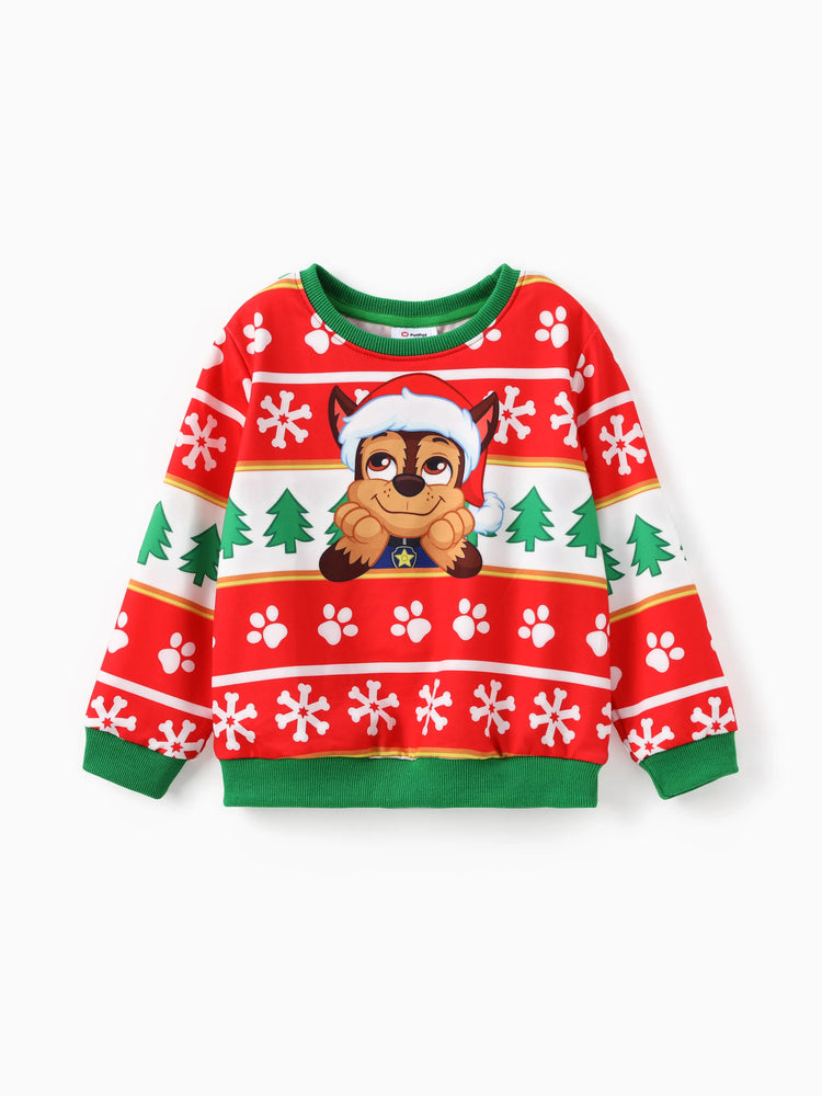 PAW Patrol Family matching Christmas Chase And Skye With Santa Hat Snowflake Pattern Sweatshirt Red