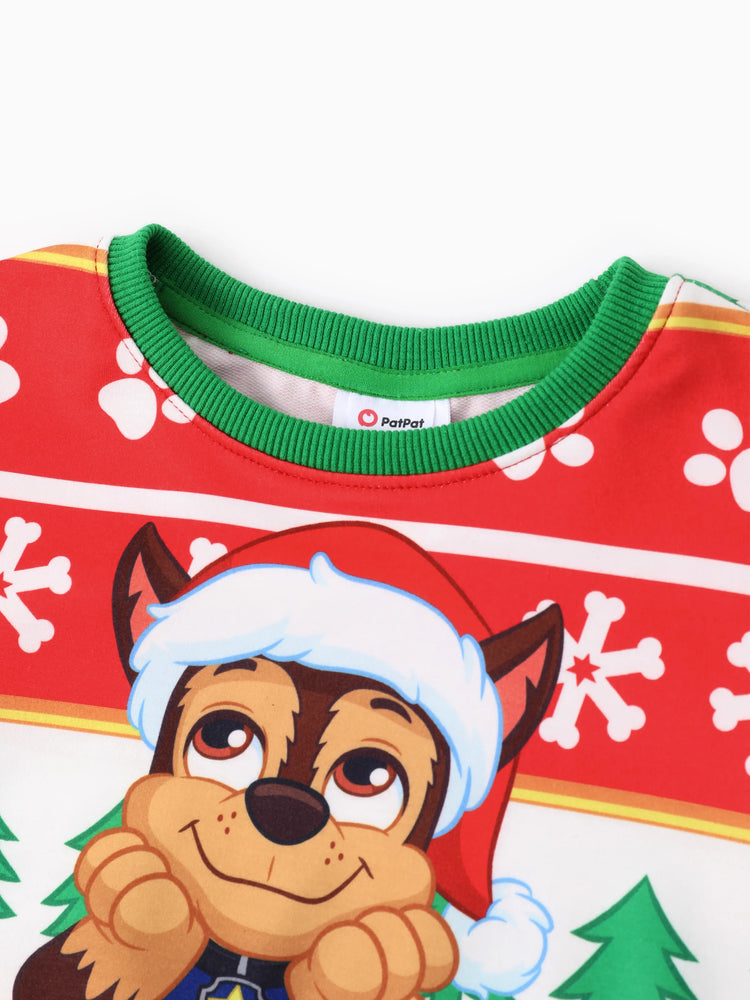 PAW Patrol Family matching Christmas Chase And Skye With Santa Hat Snowflake Pattern Sweatshirt Red