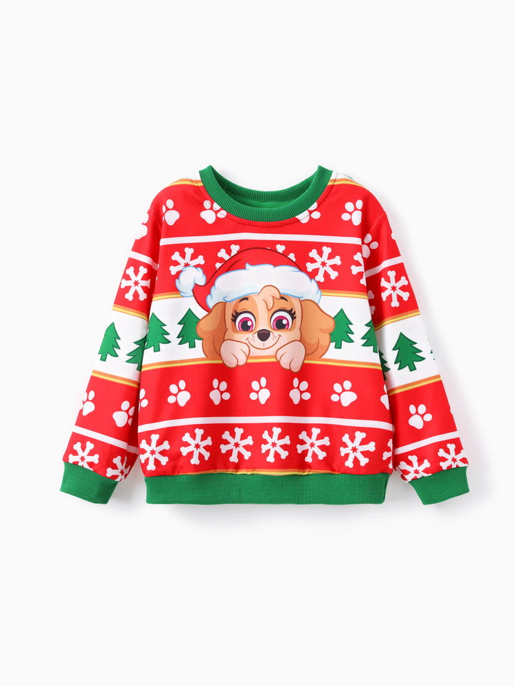 PAW Patrol Family matching Christmas Chase And Skye With Santa Hat Snowflake Pattern Sweatshirt Red