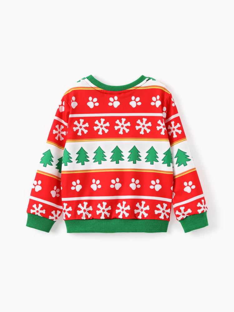 PAW Patrol Family matching Christmas Chase And Skye With Santa Hat Snowflake Pattern Sweatshirt Red