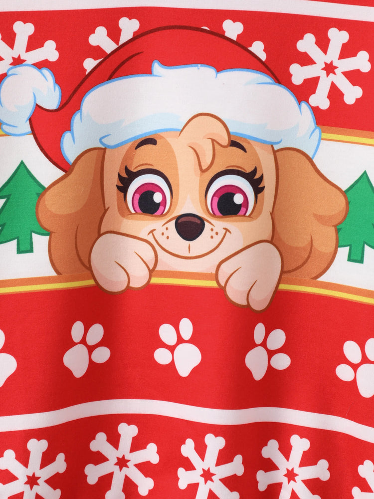 PAW Patrol Family matching Christmas Chase And Skye With Santa Hat Snowflake Pattern Sweatshirt Red
