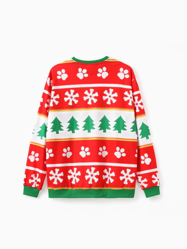 PAW Patrol Family matching Christmas Chase And Skye With Santa Hat Snowflake Pattern Sweatshirt Red