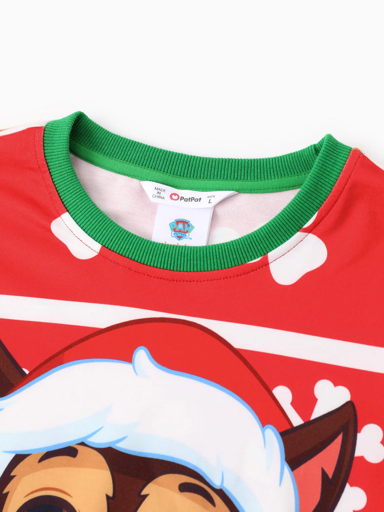 PAW Patrol Family matching Christmas Chase And Skye With Santa Hat Snowflake Pattern Sweatshirt Red