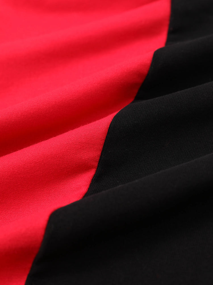 Kid Boy Colorblock Face Graphic Hoodie Sweatshirt Black