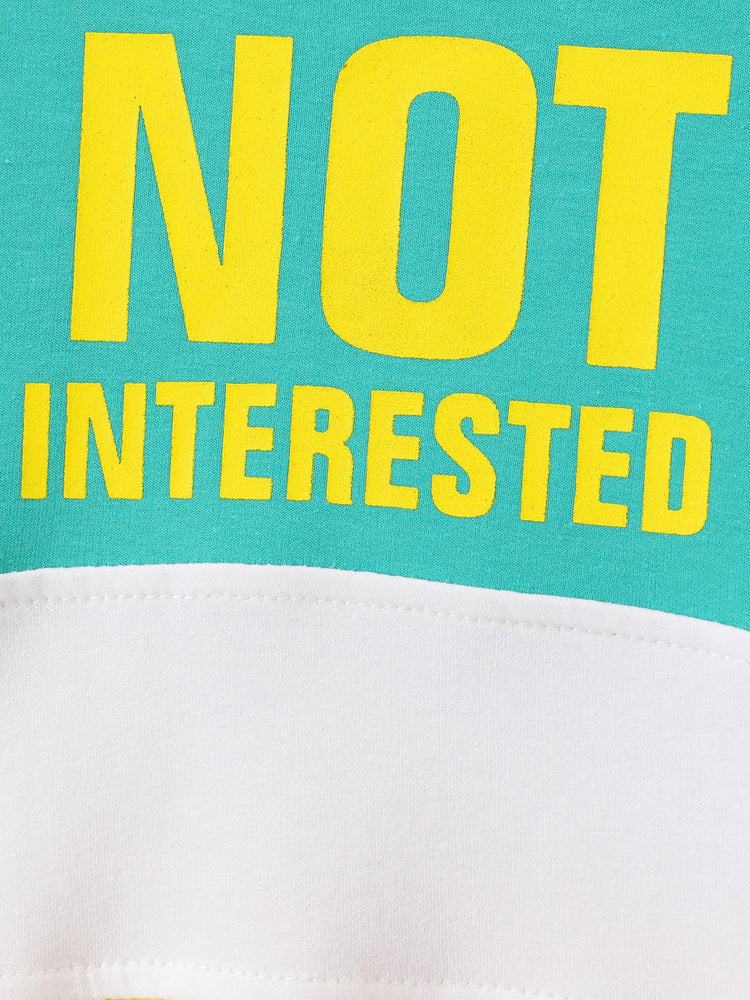 Ensemble 2 pièces pour tout-petit garçon, pull, sweat-shirt et pantalon en coton colorblock, imprimé lettres, jaune