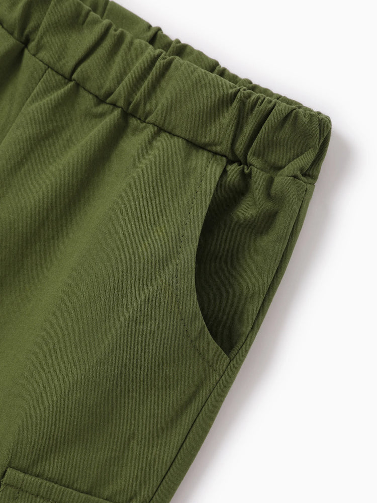 Ensemble 2 pièces avec poches plaquées et motif animal pour tout-petit garçon, gris