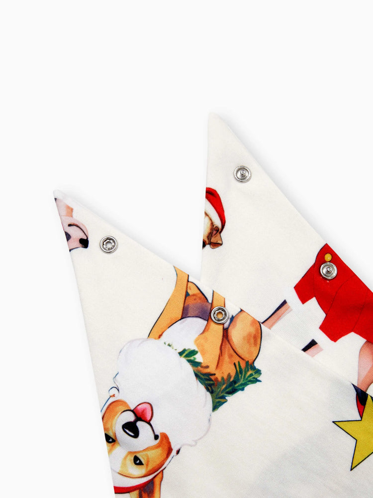 Pyjama de Noël familial assorti, joli ensemble de pyjamas à col pour chien et chaussettes de Noël, abricot clair