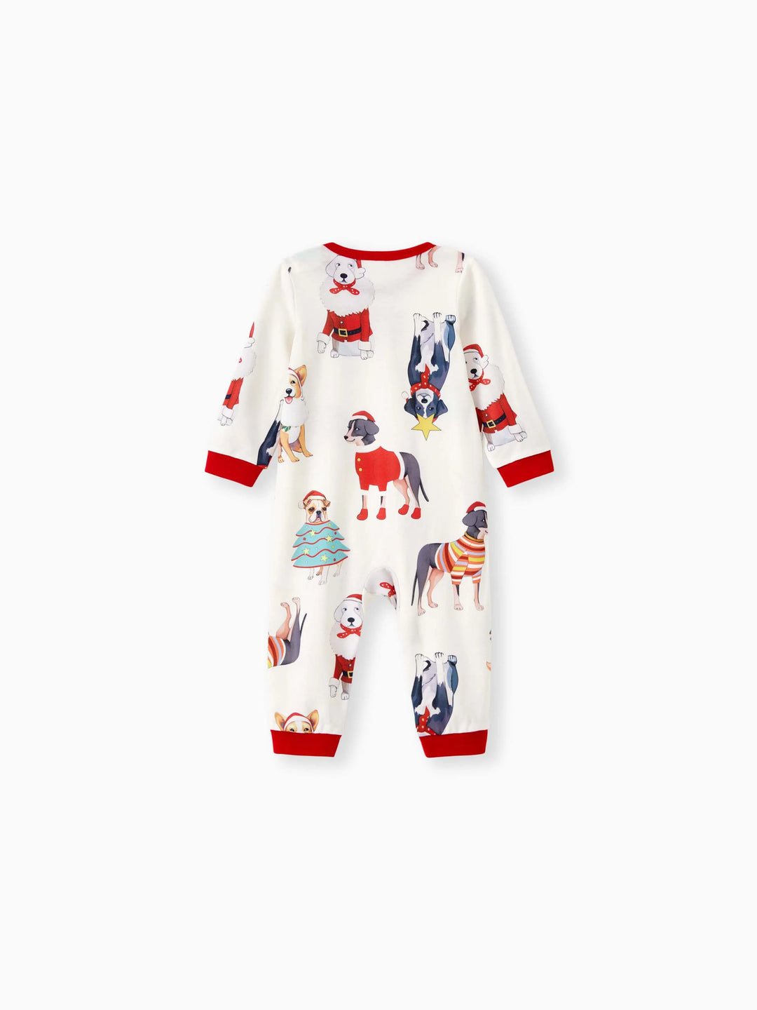 Christmas Pajamas Family Matching Cute Xmas Dog Collared Pajamas Sets with Christmas Socks LightApricot
