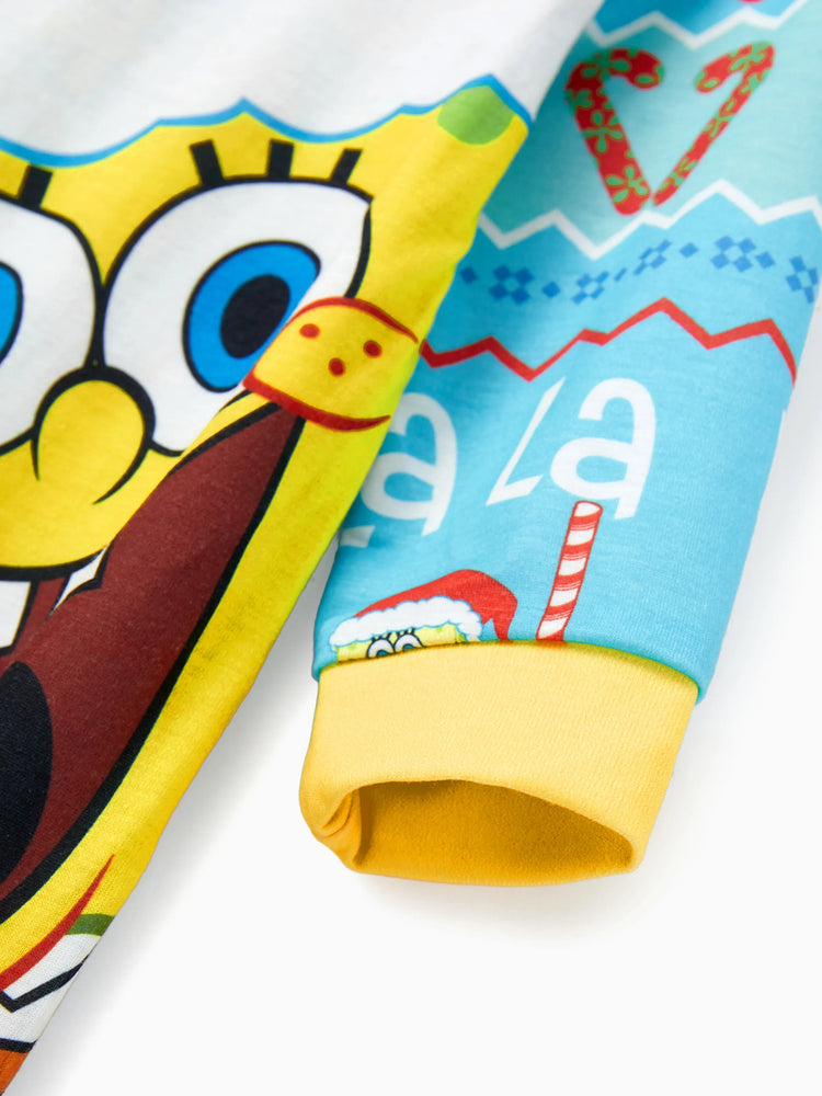 SpongeBob Schwammkopf Familienpassender Weihnachtsdruck Schlafanzug-Sets mit Weihnachtssocken