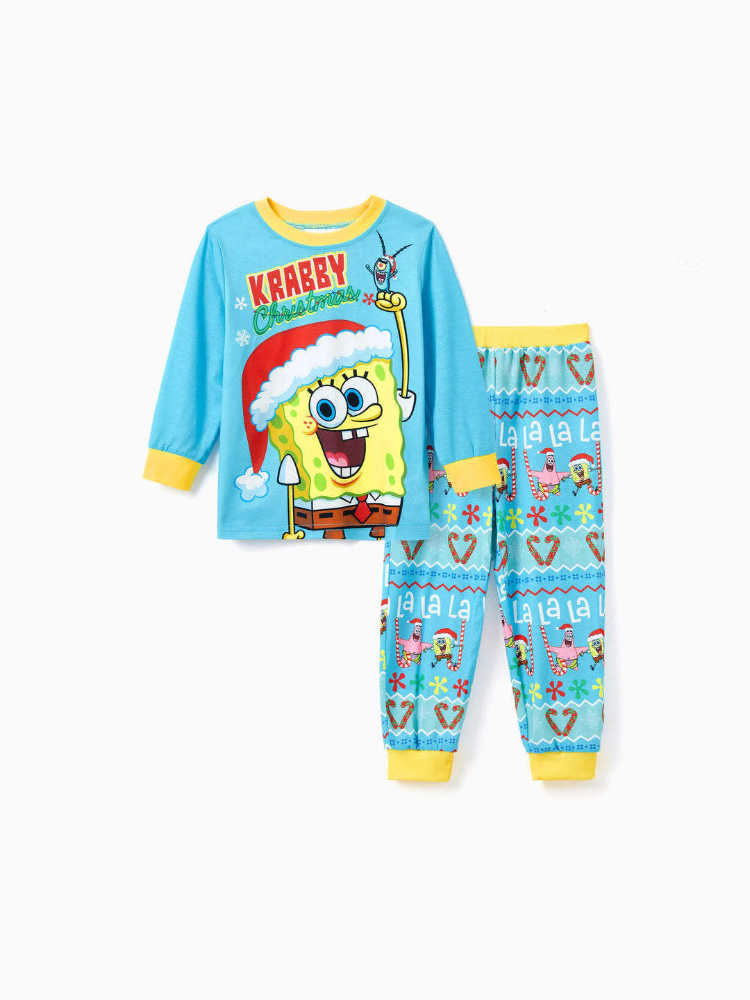 SpongeBob SquarePants Family matching Christmas Print Pajamas Sets with Christmas Socks