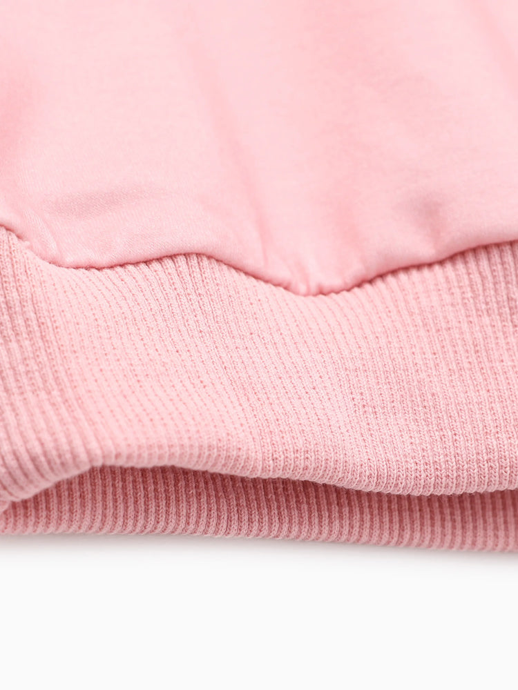 Disney Stitch Kid Girl 2pcs Floral And Palm Pattern Ruffled Long-sleeve Sweatshirt And Pants Set Lightorangepowder