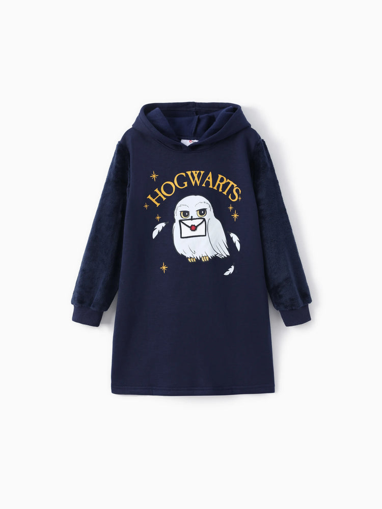 Harry Potter Kid Girl 1pc Owl 3D Envelop Plush Long-sleeve Hooded Dress 
 royalblue
