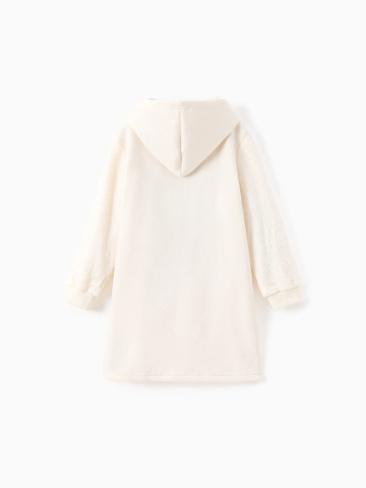 Harry Potter Kid Girl 1pc Owl 3D Envelop Plush Long-sleeve Hooded Dress 
 Apricot