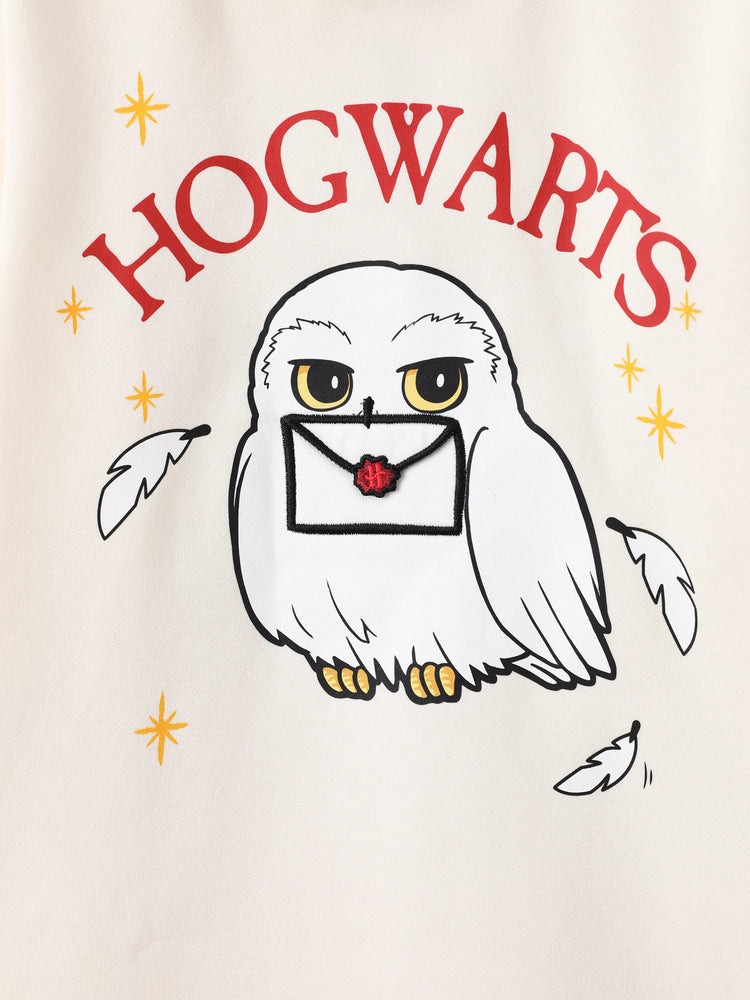 Harry Potter Kid Girl 1pc Owl 3D Envelop Plush Long-sleeve Hooded Dress 
 Apricot