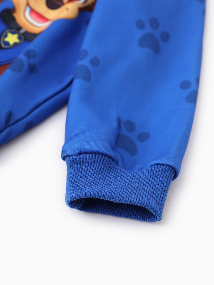 Veste à capuche Pat'Patrouille pour tout-petit garçon, 1 pièce, motif patte de Chase, bleu