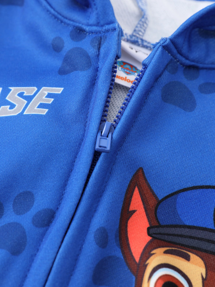 Veste à capuche Pat'Patrouille pour tout-petit garçon, 1 pièce, motif patte de Chase, bleu