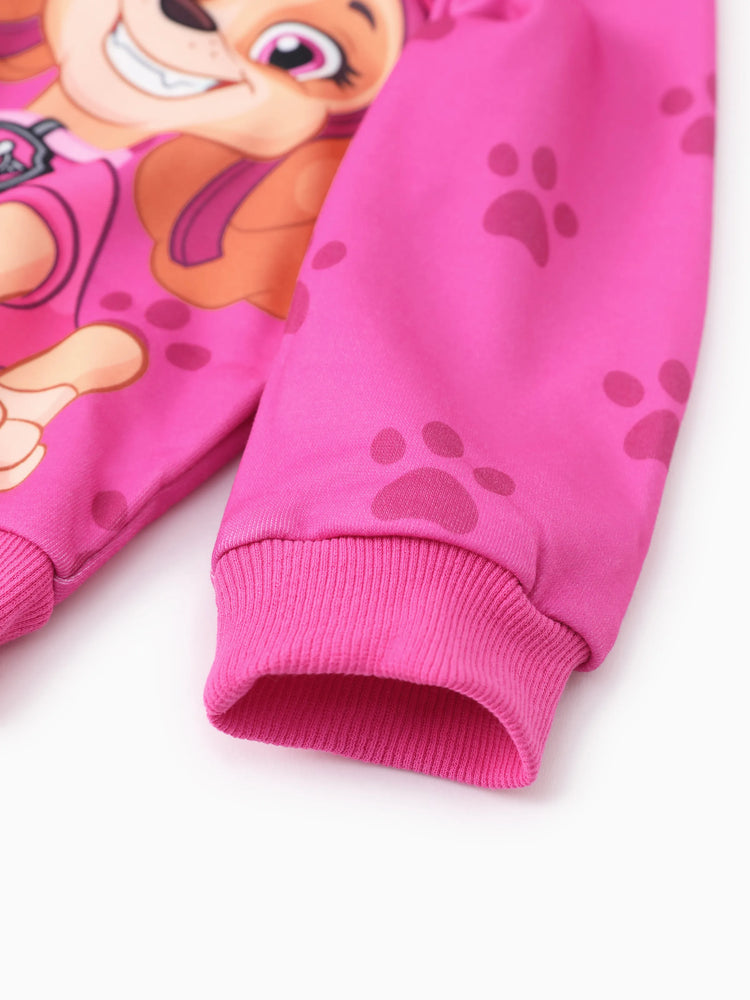 Veste à capuche à motif patte de Skye pour petite fille, 1 pièce, Pat' Patrouille, Roseo