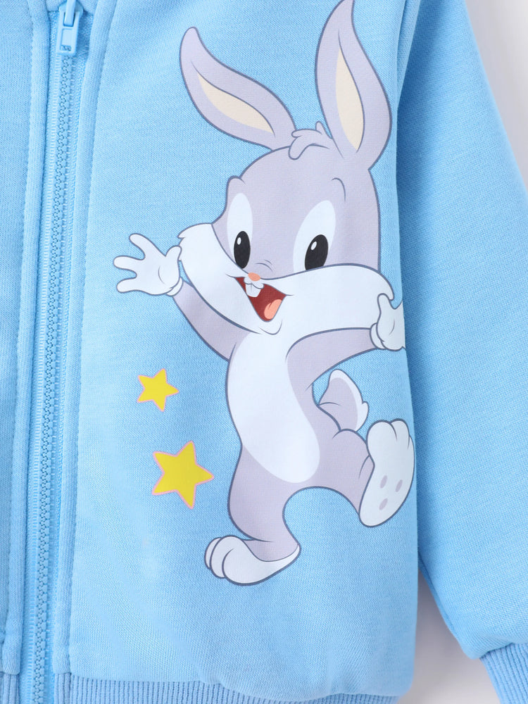 Looney Tunes Baby/Toddler Boy 1pc Character Print Hooded Jacket With 3D Ear Blue