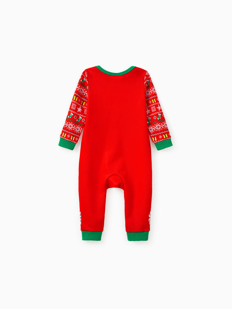 Sweat-shirt/combinaison à manches longues assorti Bob l'éponge, motif de Noël, 1 pièce
 Rouge