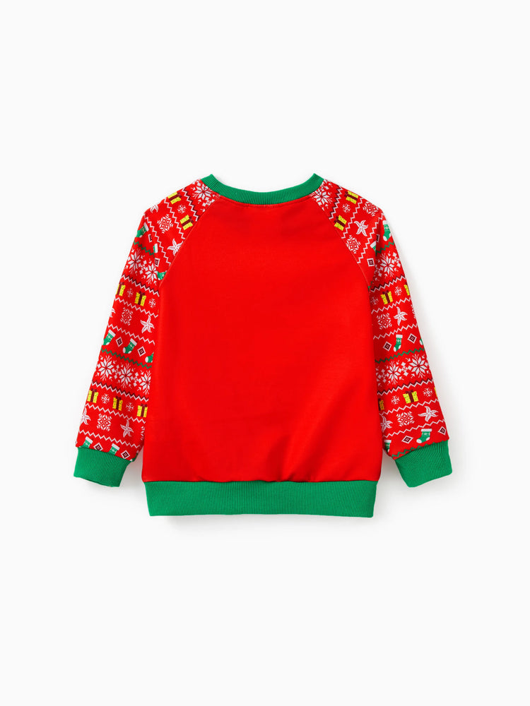 Sweat-shirt/combinaison à manches longues assorti Bob l'éponge, motif de Noël, 1 pièce
 Rouge