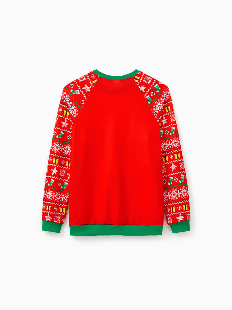 Sweat-shirt/combinaison à manches longues assorti Bob l'éponge, motif de Noël, 1 pièce
 Rouge