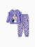 Disney Princess Toddler Girl 2pcs Jasmine Pattern Ruffled Sweatshirt And Pants Set bluishviolet
