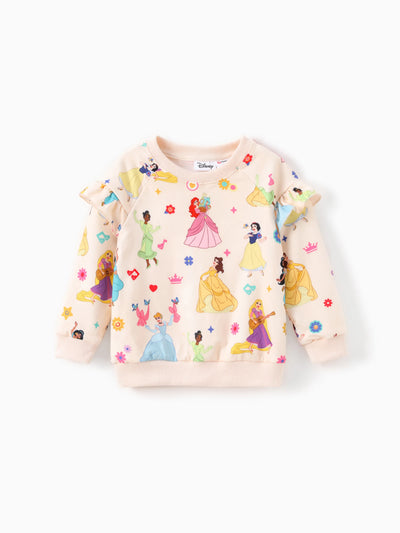 Disney Princess Toddler Girl 2pcs Ruffled Sweatshirt And Pants Set OffWhite