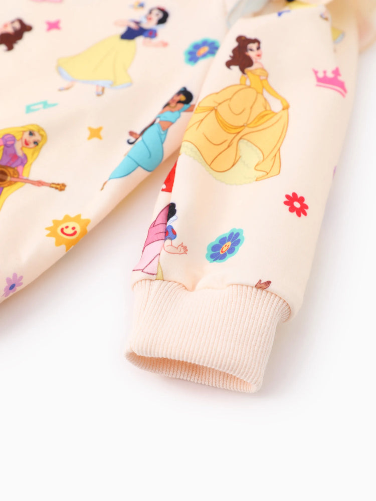 Disney Princess Toddler Girl 2pcs Ruffled Sweatshirt And Pants Set OffWhite