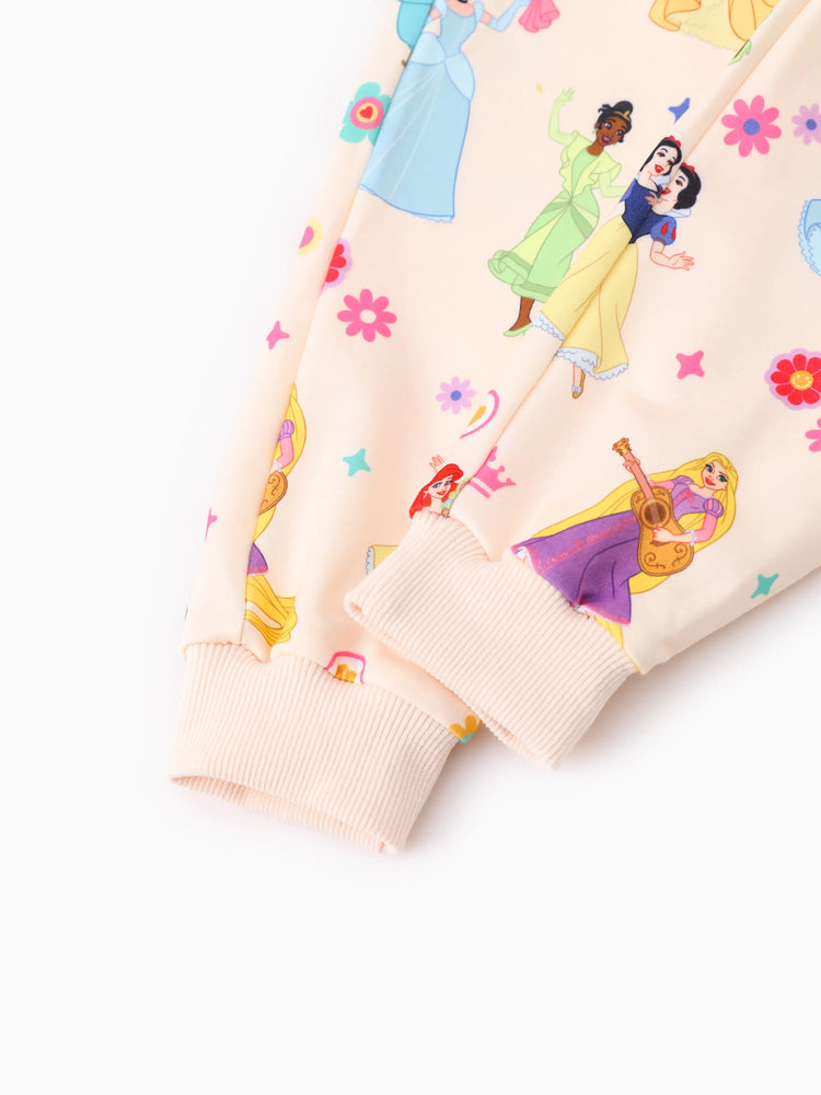 Disney Princess Toddler Girl 2pcs Ruffled Sweatshirt And Pants Set OffWhite