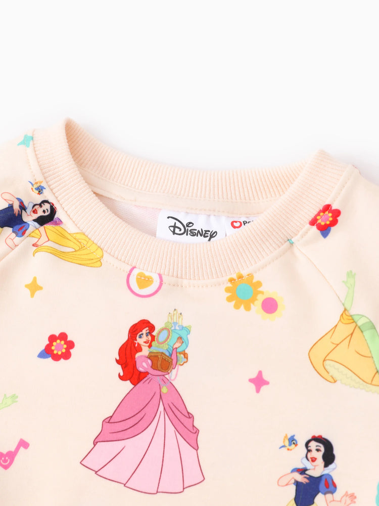 Disney Princess Toddler Girl 2pcs Ruffled Sweatshirt And Pants Set OffWhite