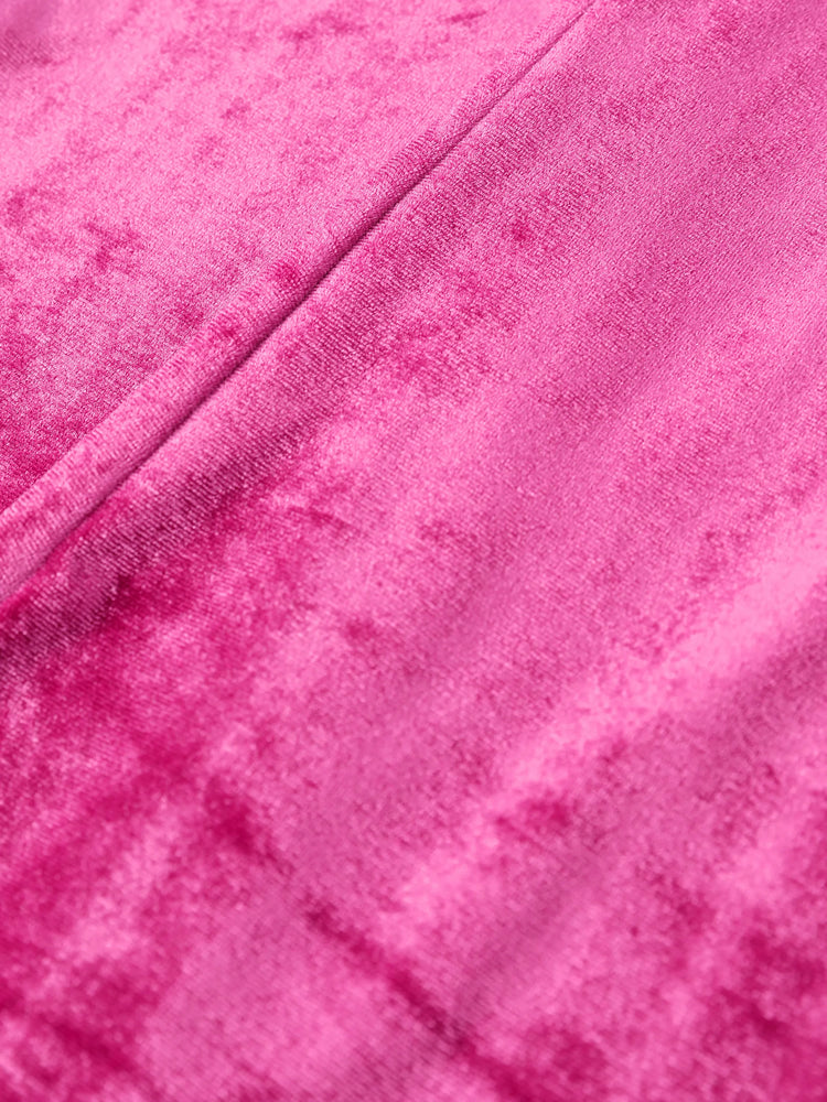 Barbie Clothing Toddler/Kid Girl 2pcs Character Embroidered Sequin Velvet Hooded Top And Flared Pants Set
 Rose pink