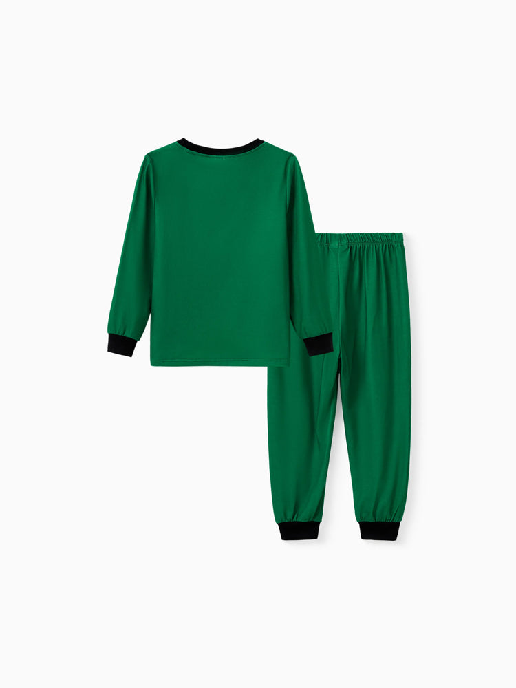 Ensemble pyjama de Noël familial ELF avec ceinture et col assortis et chaussettes de Noël