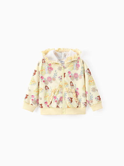 Veste à capuche à volants motif floral Disney Princess pour bébé/petite fille Belle
 Jaune