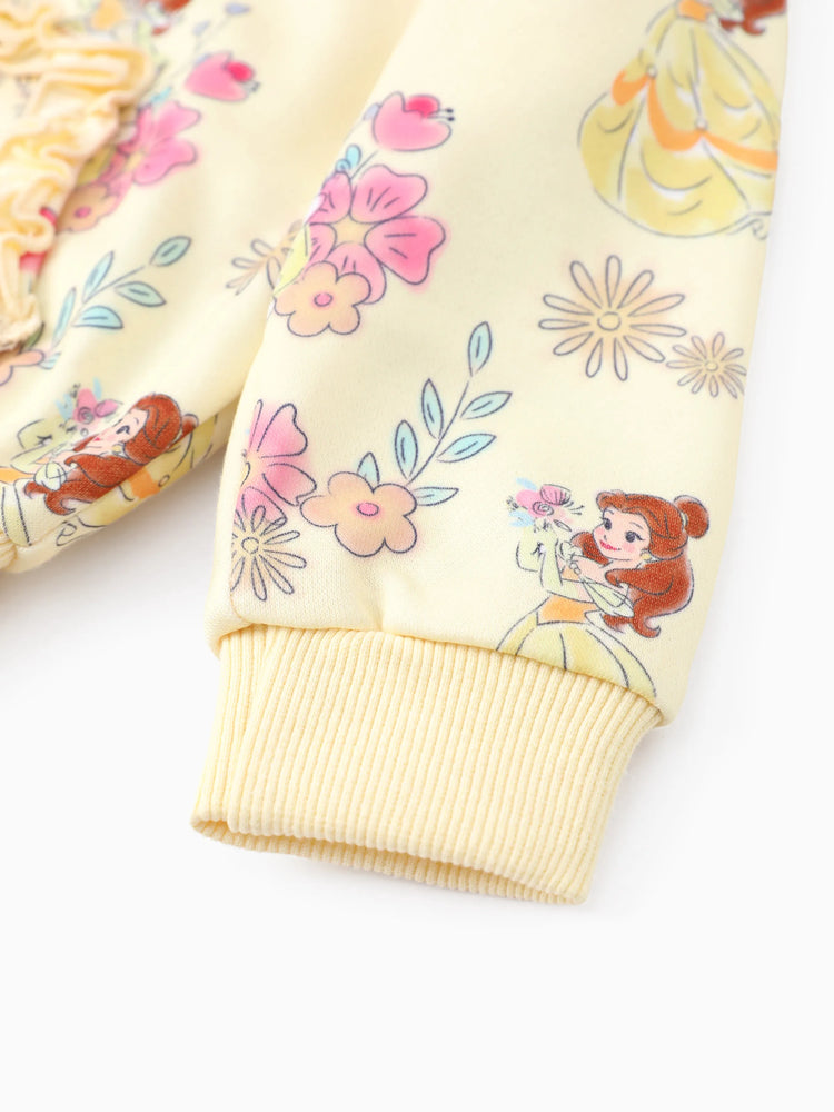 Veste à capuche à volants motif floral Disney Princess pour bébé/petite fille Belle
 Jaune