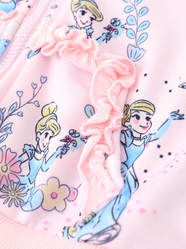 Disney Princess Baby/Toddler Girl Cinderella Floral Pattern Ruffled Hooded Jacket 
 Pink