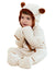 Unisex Jumpsuit 3D Hyper-Tactile Infant Outfit 2-way Onesies with Animal Pattern Apricot