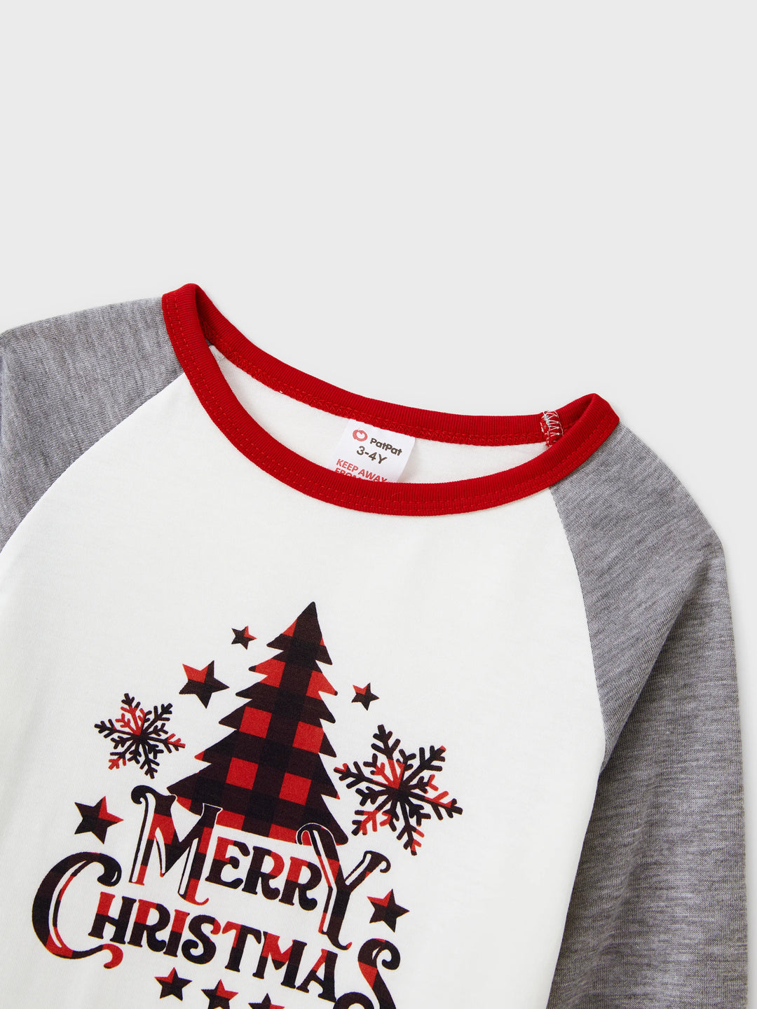 Weihnachtsbaum Schneeflocken- und Buchstaben-Print Graue Familienpassende Langarm-Pyjama-Sets mit Weihnachtssocken Grau