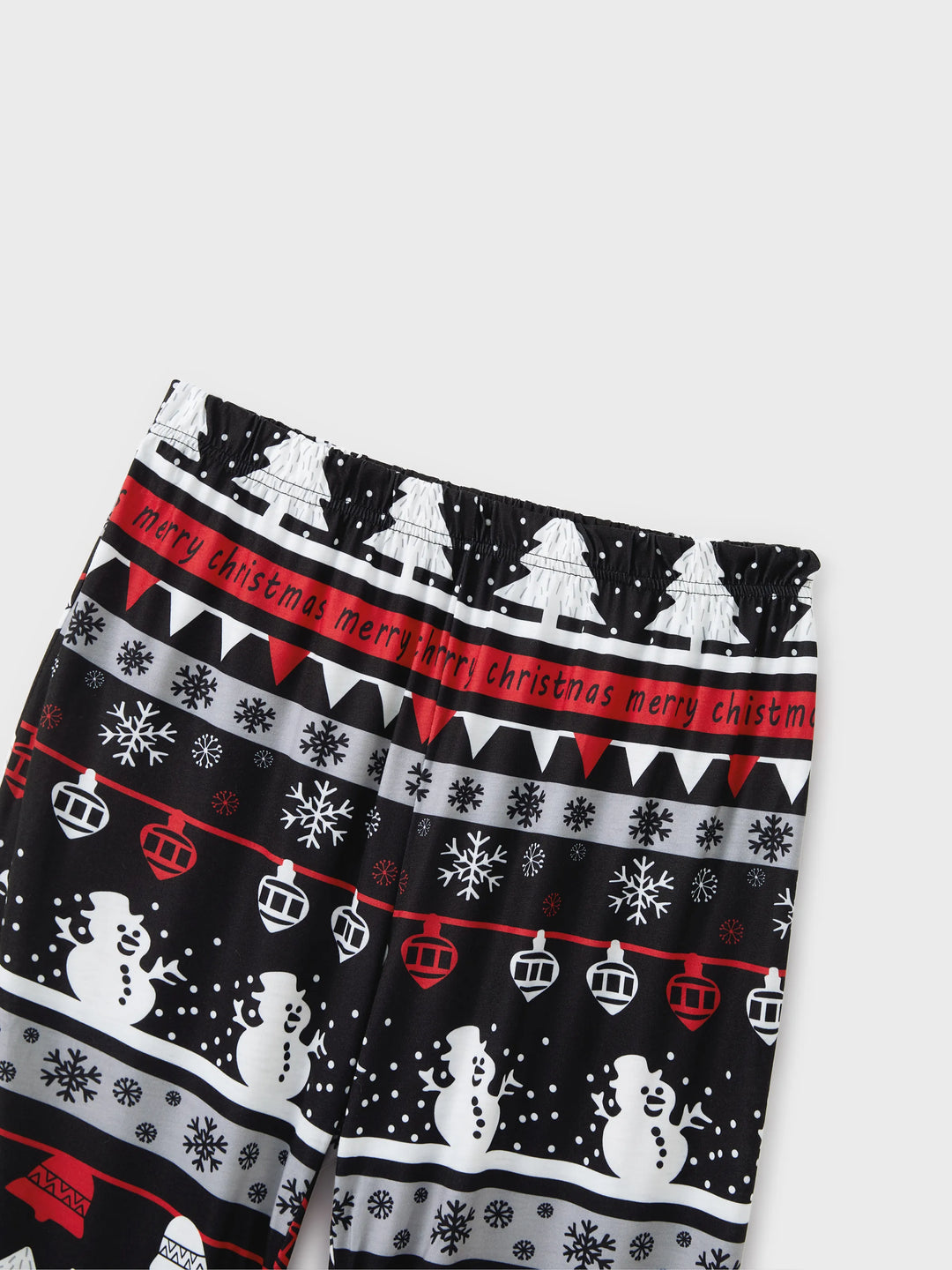 Weihnachtsbaum Schneeflocken- und Buchstaben-Print Graue Familienpassende Langarm-Pyjama-Sets mit Weihnachtssocken Grau