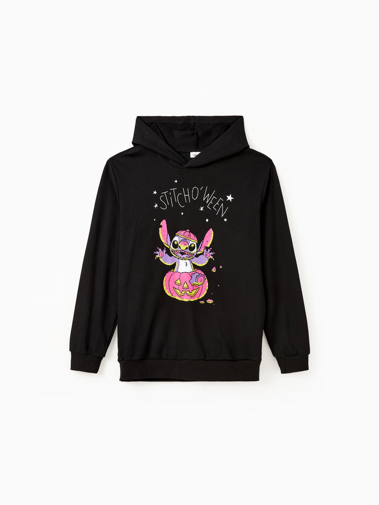 Disney Stitch Family matching 1pc Halloween Pumpkin Glow In The Dark Hoodies Black