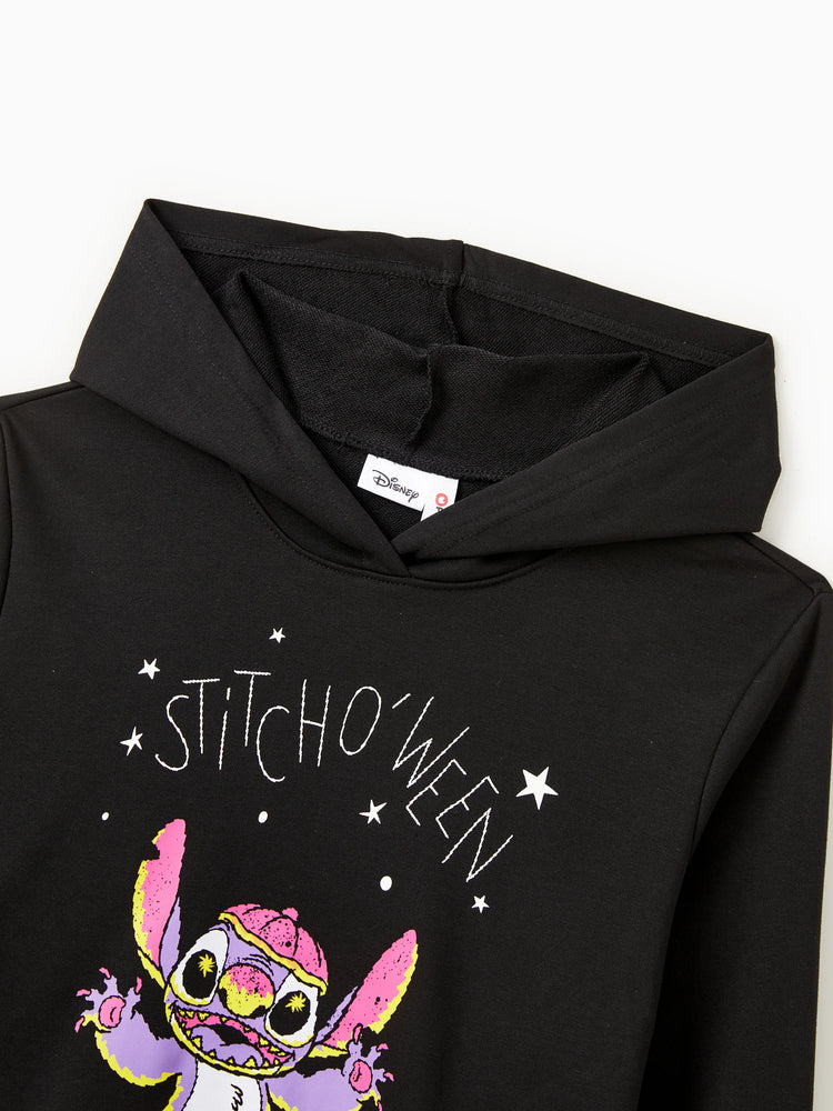 Disney Stitch Family matching 1pc Halloween Pumpkin Glow In The Dark Hoodies Black