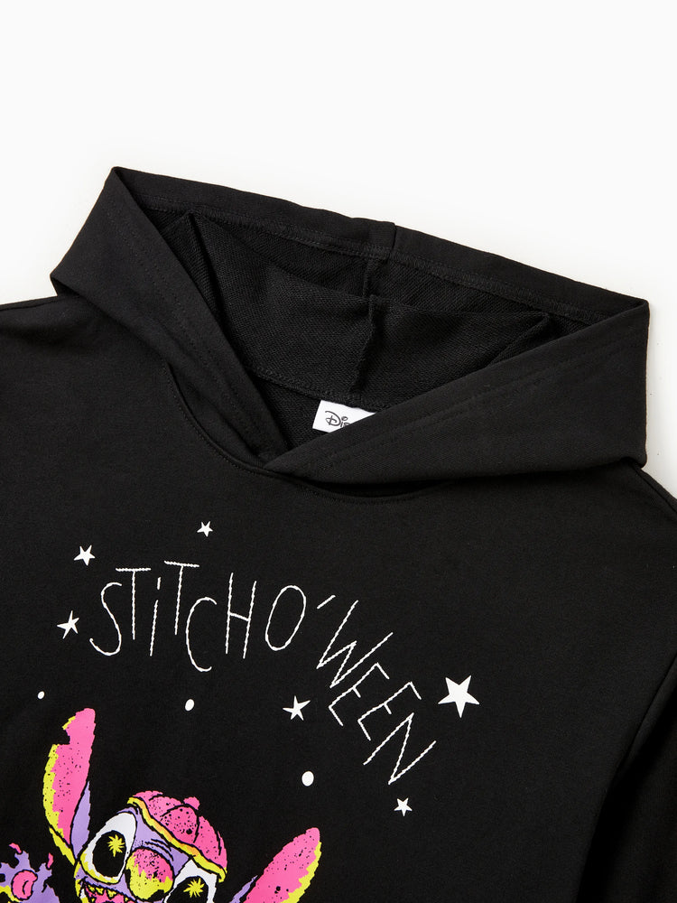 Disney Stitch Family matching 1pc Halloween Pumpkin Glow In The Dark Hoodies Black