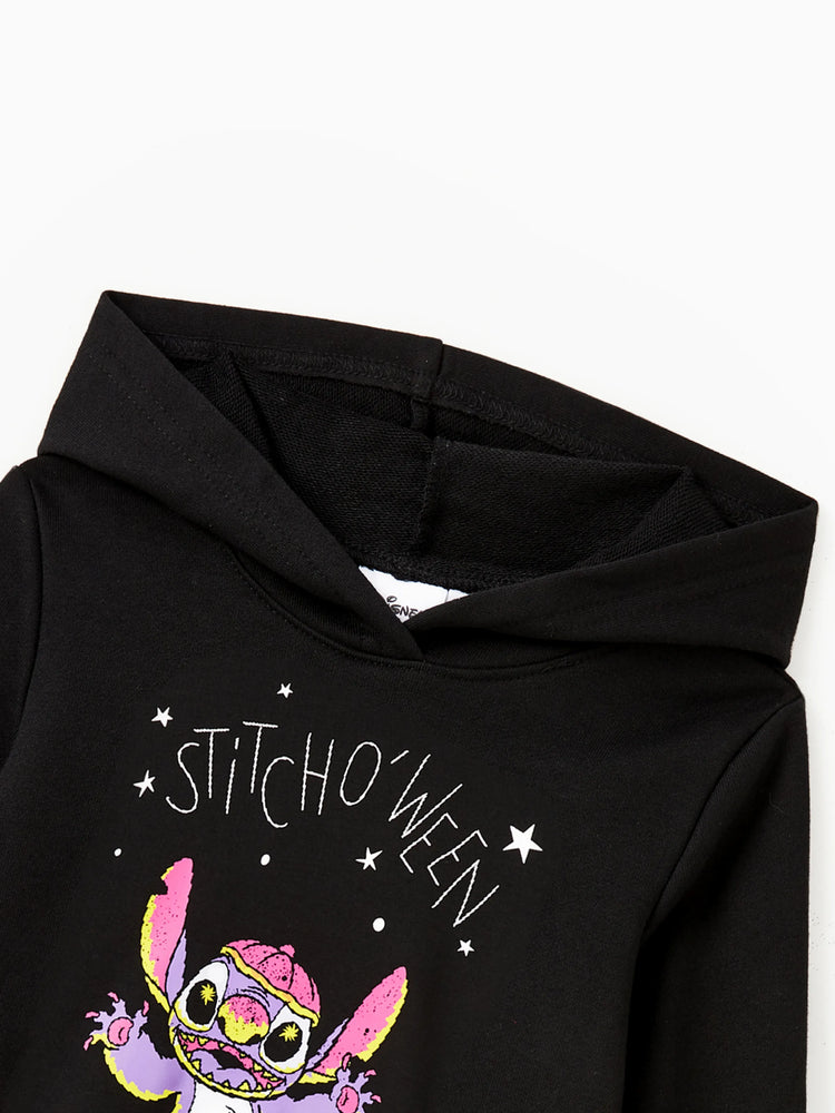 Disney Stitch Family matching 1pc Halloween Pumpkin Glow In The Dark Hoodies Black