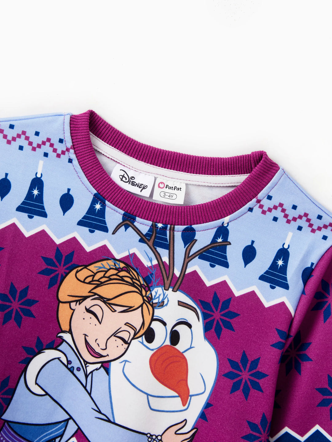 Disney Frozen Family passendes 1-teiliges langärmeliges Oberteil zu Weihnachten Elsa Anna Olaf Schneeflockenmuster  Mehrfarbig