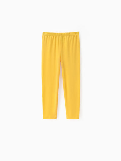 Toddler Girl Casual Solid Color Pants Yellow