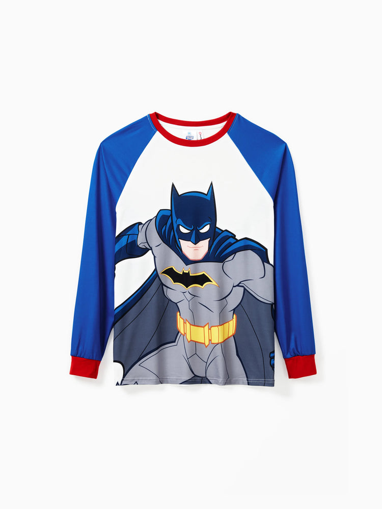 Ensemble pyjama de Noël familial assorti Batman/Sperman/Wonder Woman avec chaussettes de Noël 